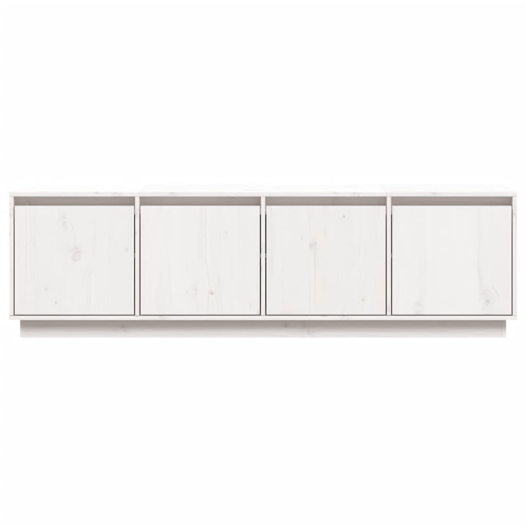 Comodă TV, alb, 156x37x45 cm, lemn masiv de pin - Lando