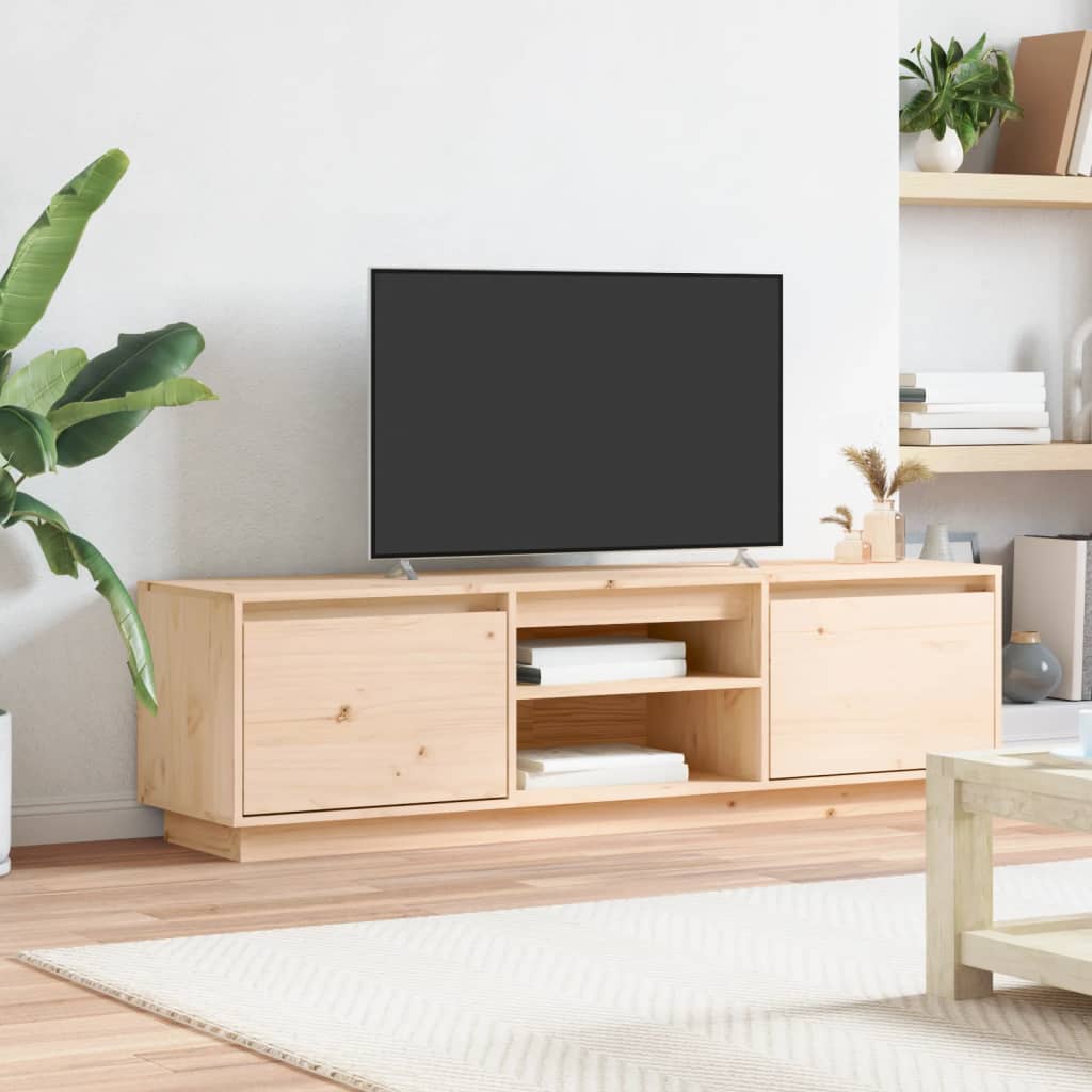 Comodă TV, 140x35x40 cm, lemn masiv de pin - Lando