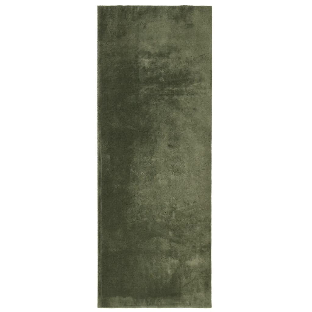Covor HUARTE, fir scurt, moale și lavabil verde pădure 80x200cm - Lando