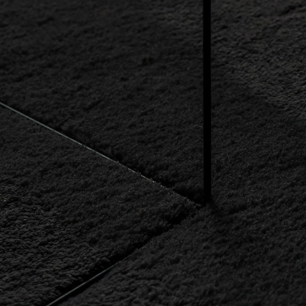Covor HUARTE, fir scurt, moale și lavabil, negru, 60x110 cm - Lando