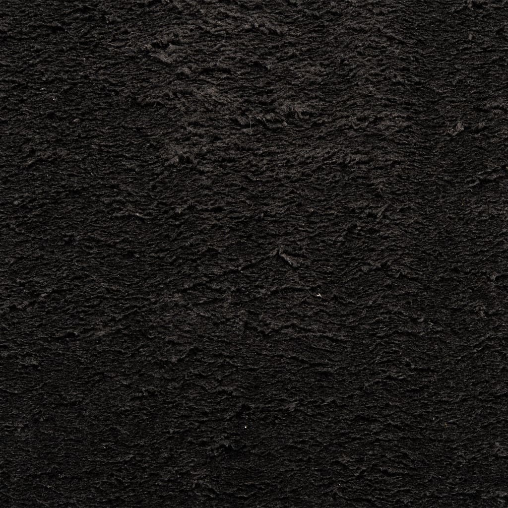 Covor HUARTE, fir scurt, moale și lavabil, negru, 80x200 cm - Lando