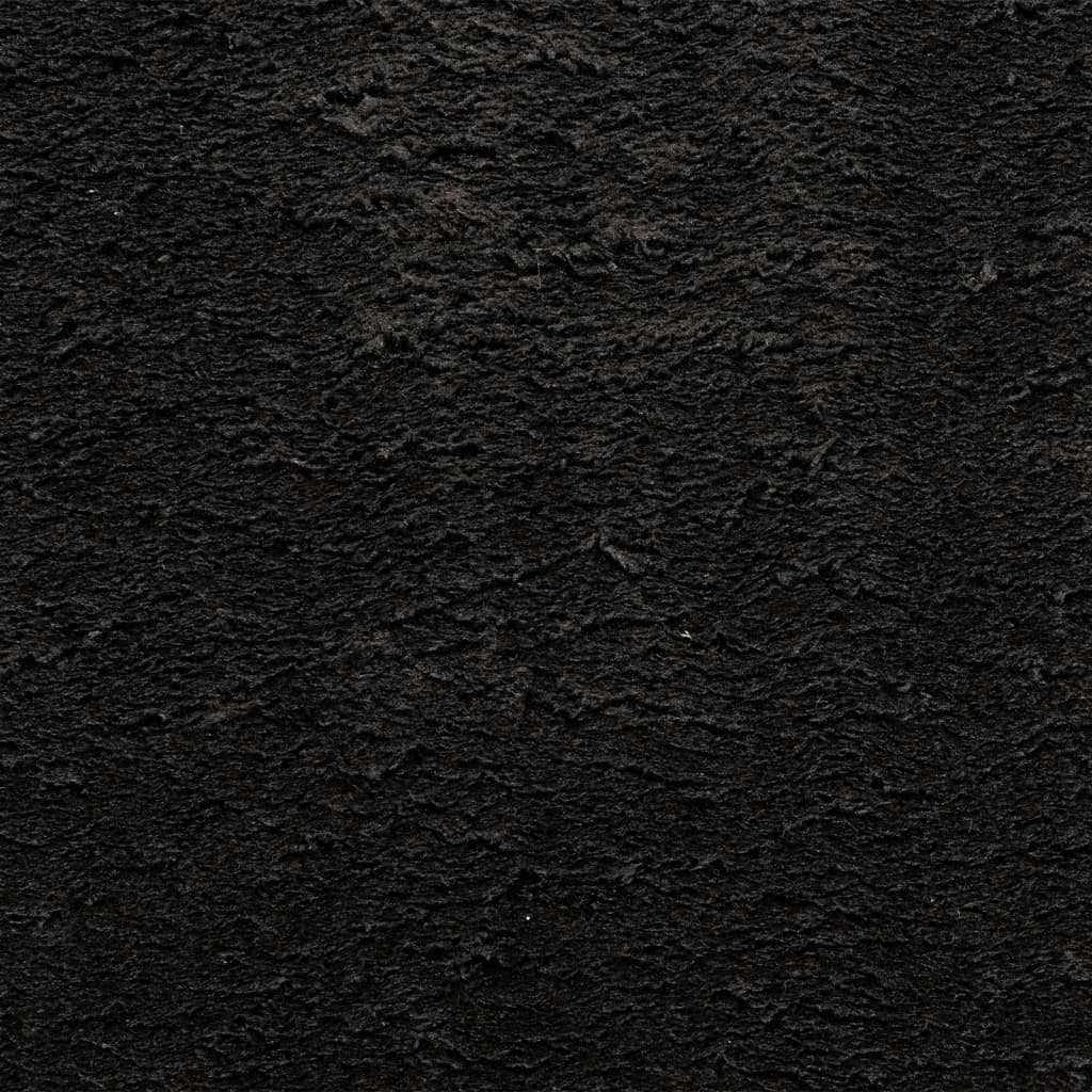 Covor HUARTE, fir scurt, moale și lavabil, negru, 120x120 cm - Lando