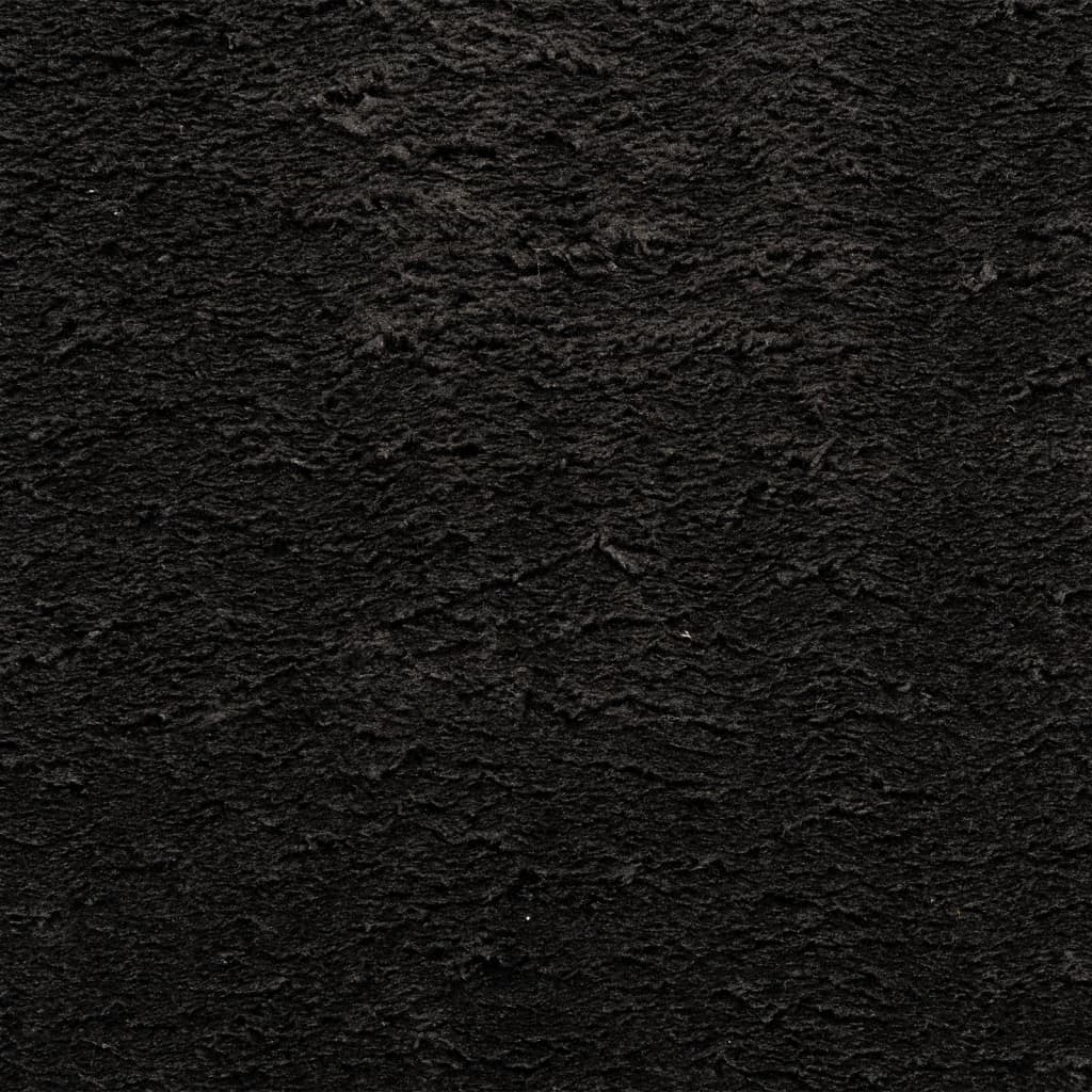 Covor HUARTE, fir scurt, moale și lavabil, negru, 140x200 cm - Lando
