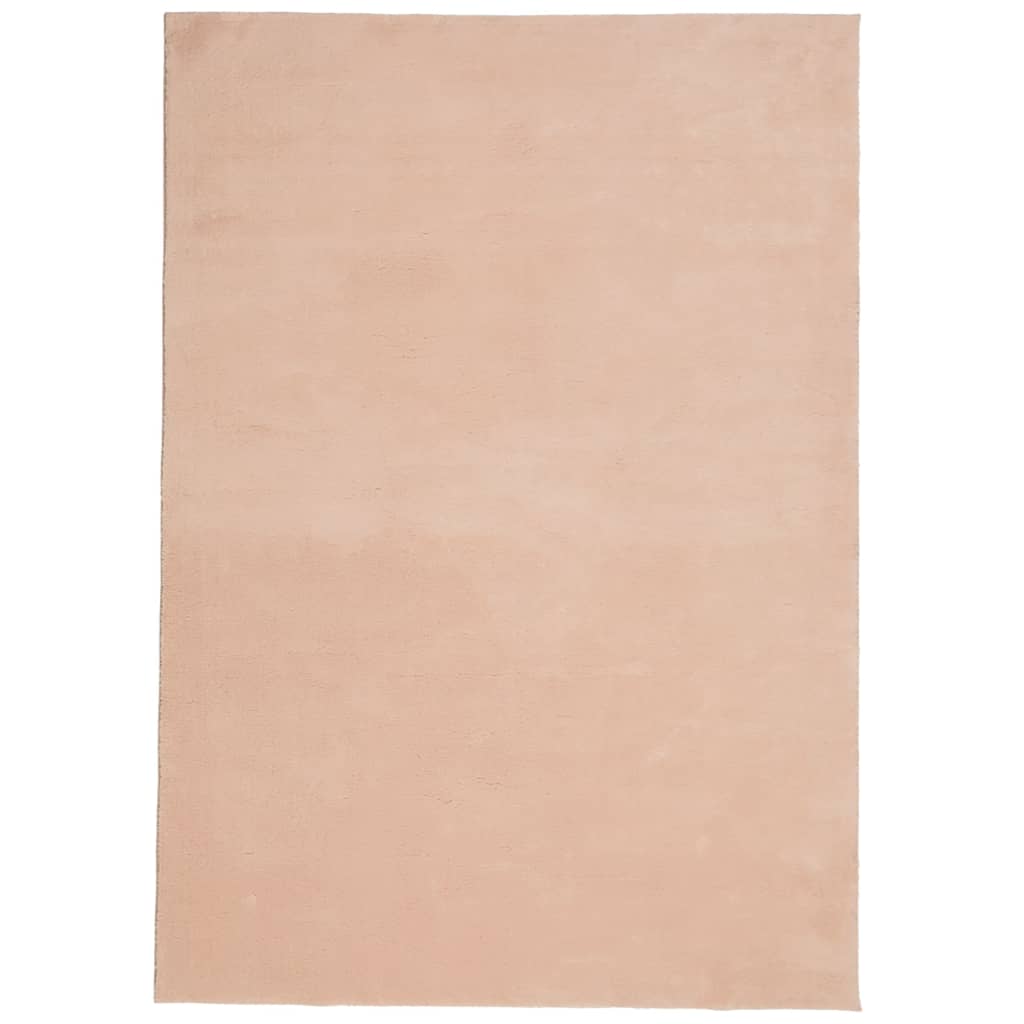 Covor HUARTE, fir scurt, moale și lavabil, roz pudră, 140x200cm - Lando
