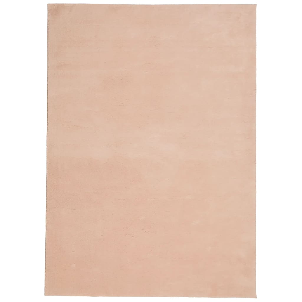 Covor HUARTE, fir scurt, moale și lavabil, roz pudră, 200x280cm - Lando
