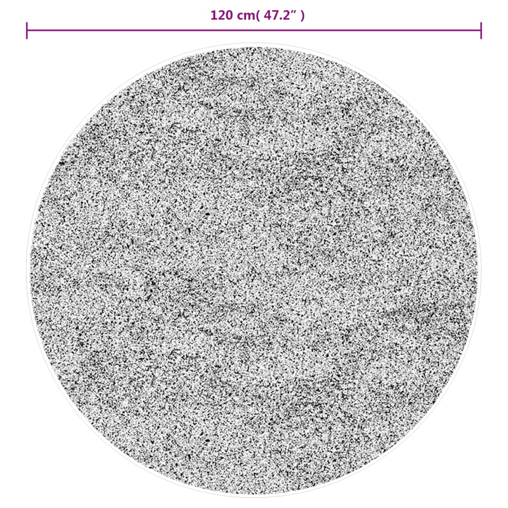 Covor HUARTE, fir scurt, moale și lavabil, roz pudră, Ø 120 cm - Lando