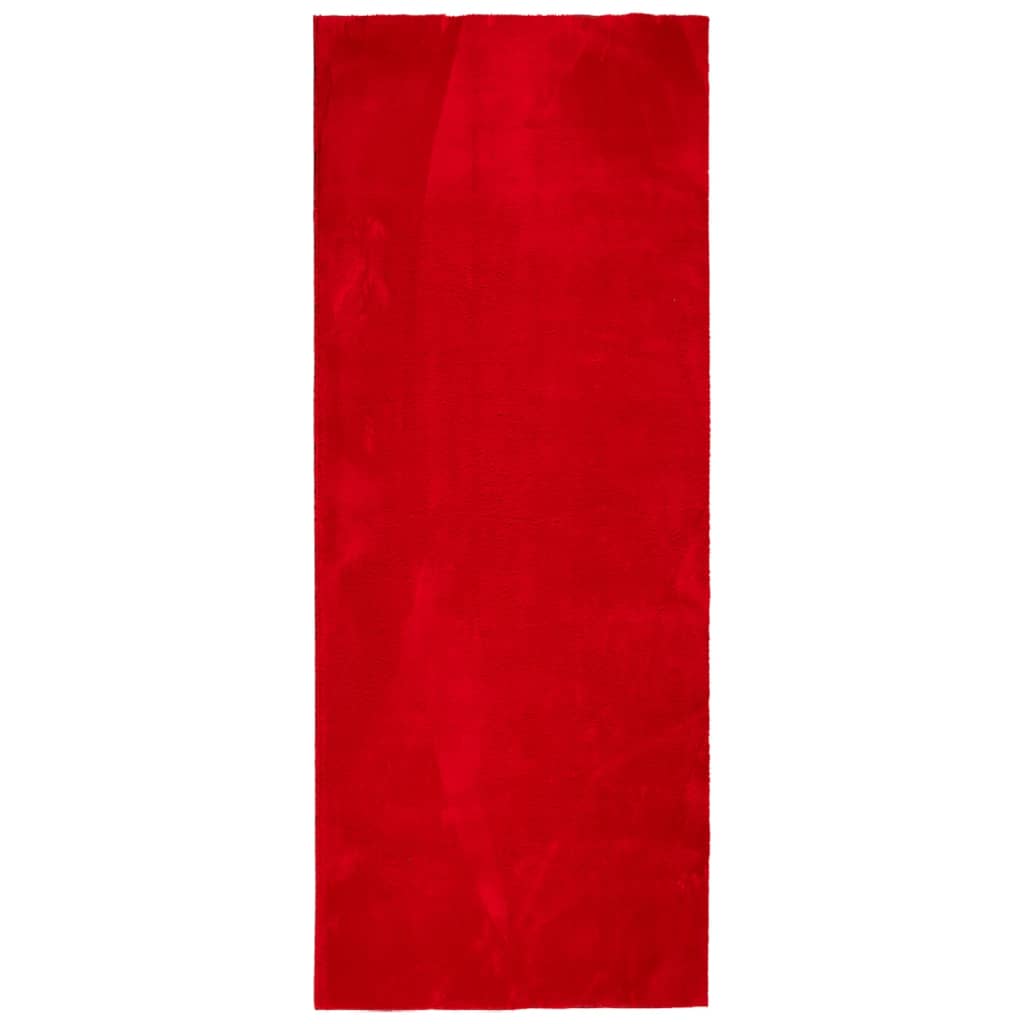 Covor HUARTE, fir scurt, moale și lavabil, roșu, 80x200 cm - Lando