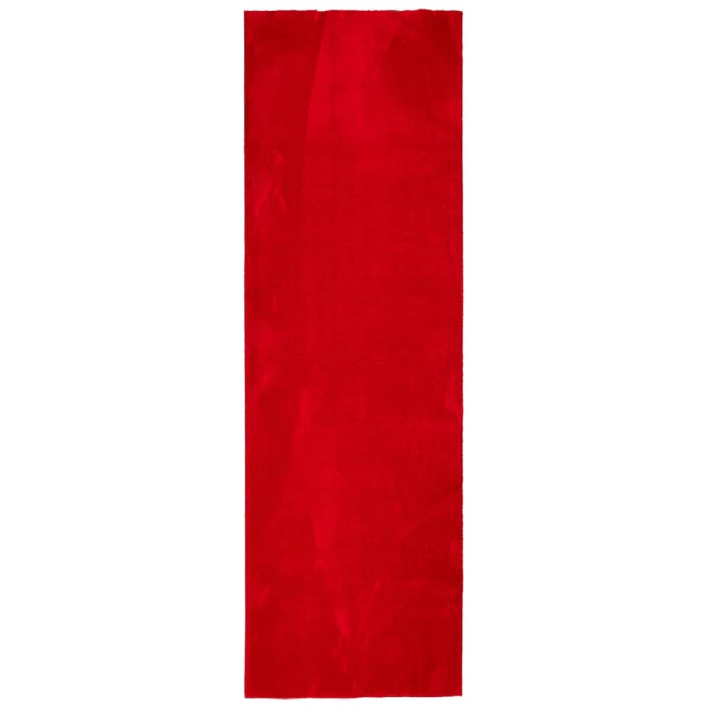 Covor HUARTE, fir scurt, moale și lavabil, roșu, 80x250 cm - Lando