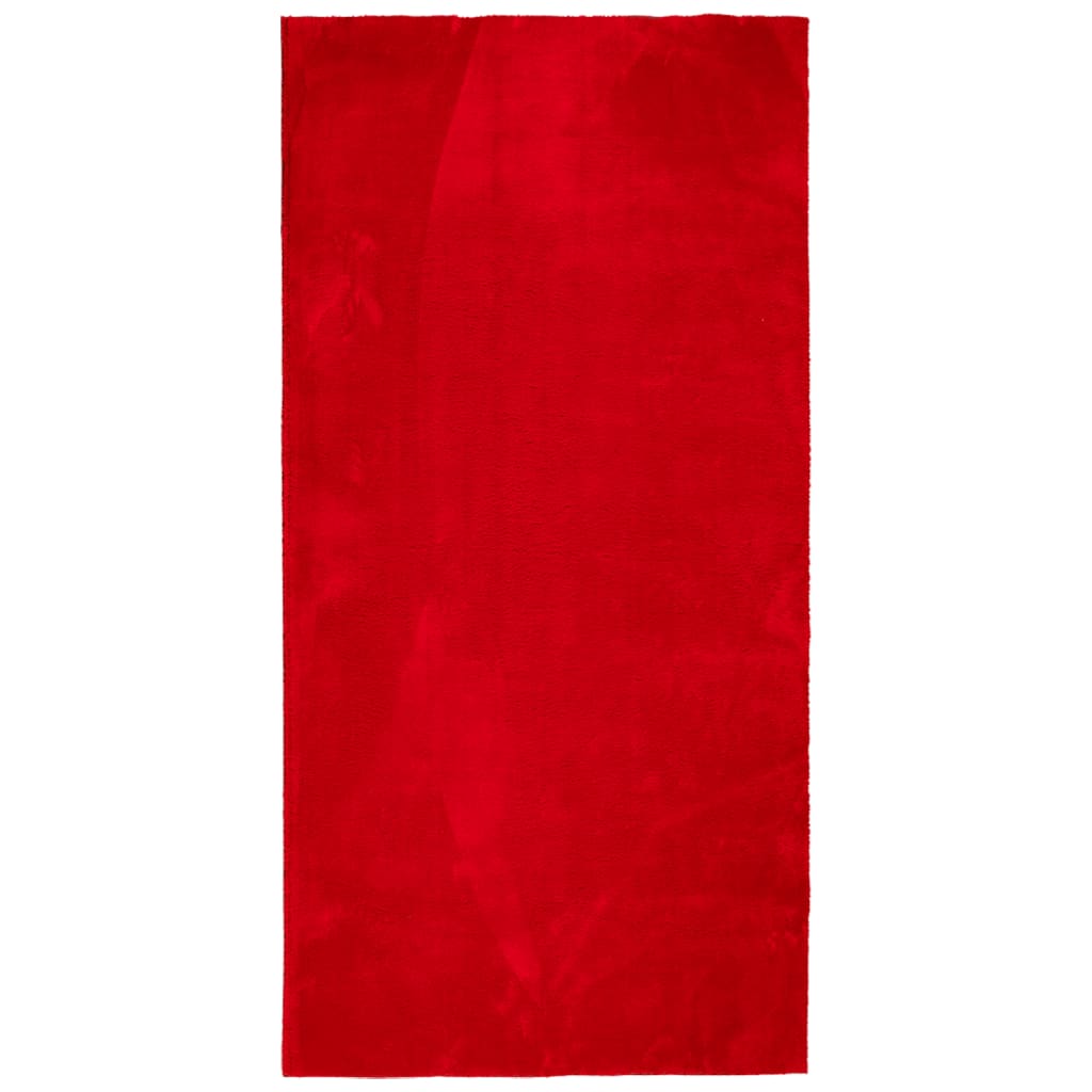 Covor HUARTE, fir scurt, moale și lavabil, roșu, 100x200 cm - Lando