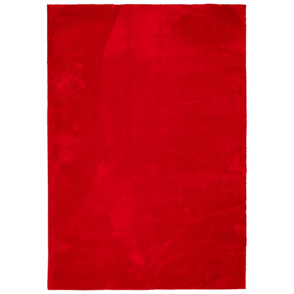 Covor HUARTE, fir scurt, moale și lavabil, roșu, 120x170 cm - Lando