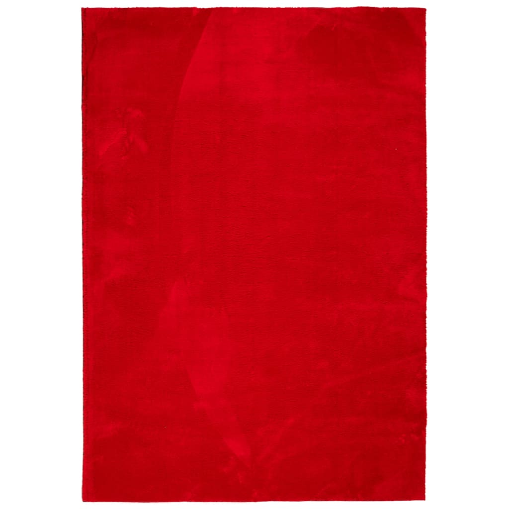 Covor HUARTE, fir scurt, moale și lavabil, roșu, 140x200 cm - Lando