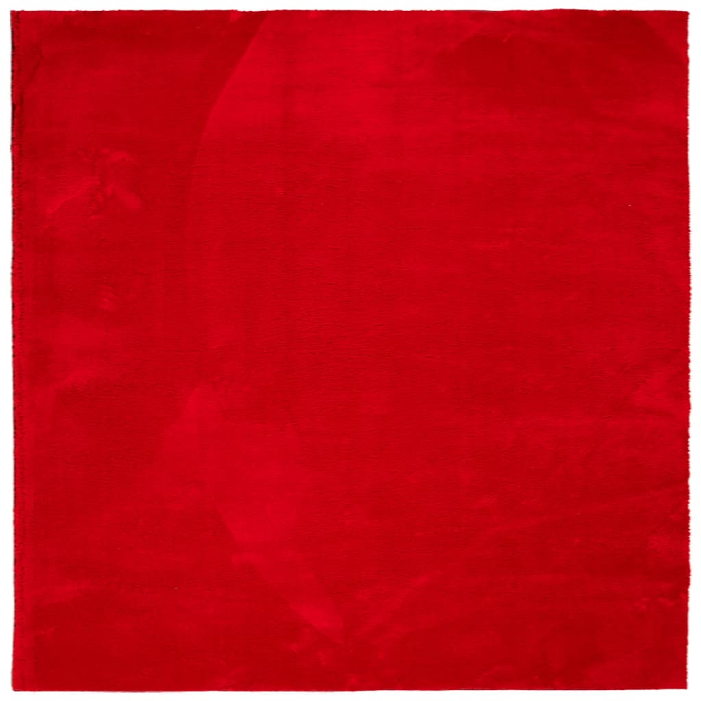 Covor HUARTE, fir scurt, moale și lavabil, roșu, 160x160 cm - Lando