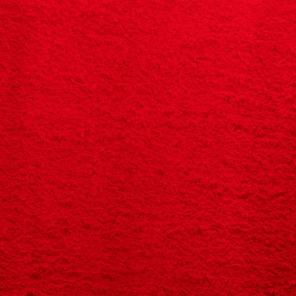 Covor HUARTE, fir scurt, moale și lavabil, roșu, 200x200 cm - Lando