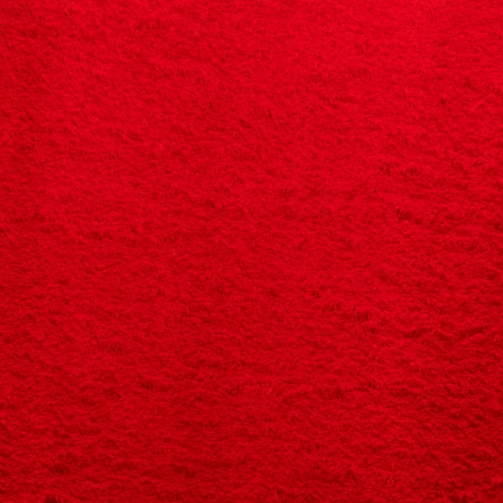 Covor HUARTE, fir scurt, moale și lavabil, roșu, 240x240 cm - Lando