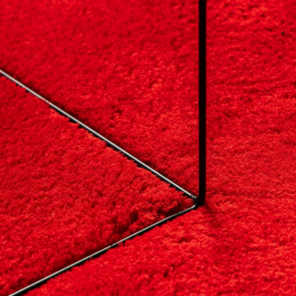 Covor HUARTE, fir scurt, moale și lavabil, roșu, 240x340 cm - Lando