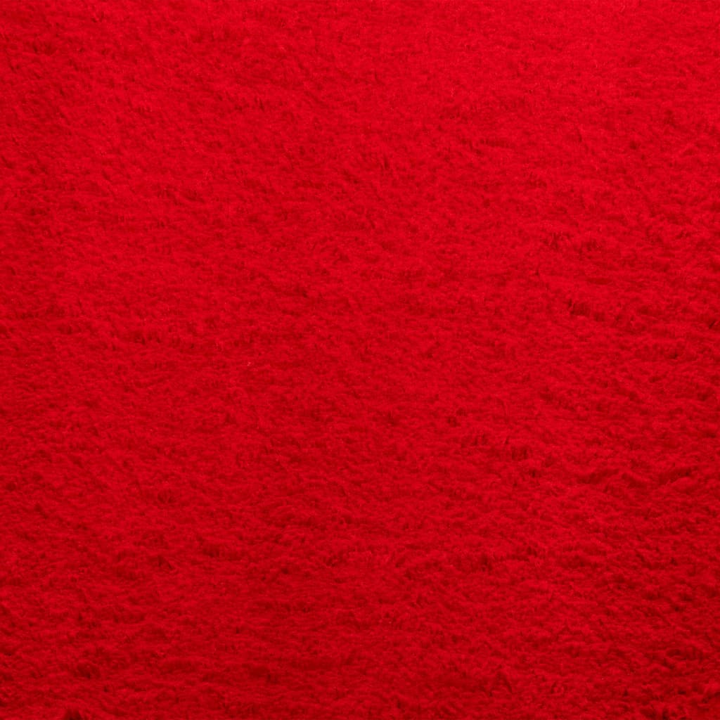 Covor HUARTE, fir scurt, moale și lavabil, roșu, Ø 200 cm - Lando