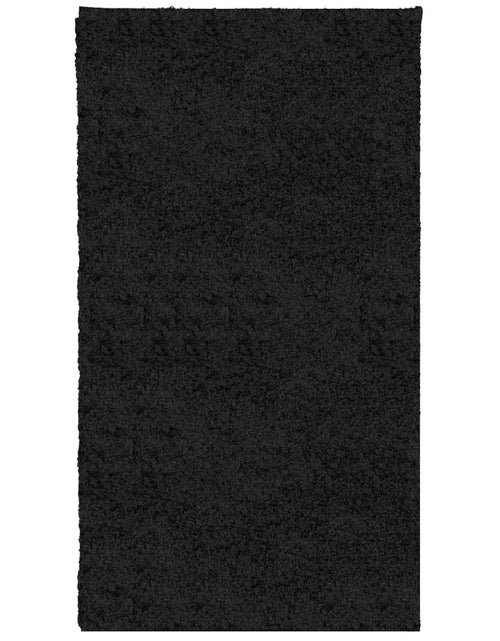 Încărcați imaginea în vizualizatorul Galerie, Covor pufos &quot;PAMPLONA&quot; cu fire înalte, negru modern, 60x110 cm - Lando
