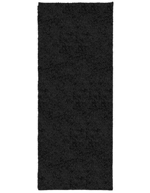 Încărcați imaginea în vizualizatorul Galerie, Covor pufos &quot;PAMPLONA&quot; cu fire înalte, negru modern, 80x200 cm - Lando

