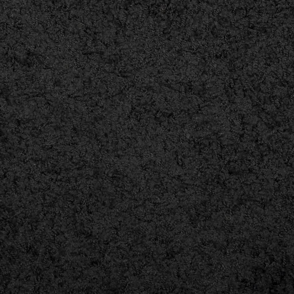 Covor pufos "PAMPLONA" cu fire înalte, negru modern, 80x200 cm - Lando