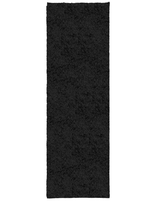 Încărcați imaginea în vizualizatorul Galerie, Covor pufos &quot;PAMPLONA&quot; cu fire înalte, negru modern, 80x250 cm - Lando
