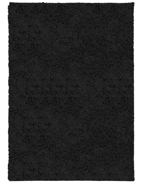Загрузите изображение в средство просмотра галереи, Covor pufos &quot;PAMPLONA&quot; cu fire înalte, negru modern, 120x170 cm - Lando
