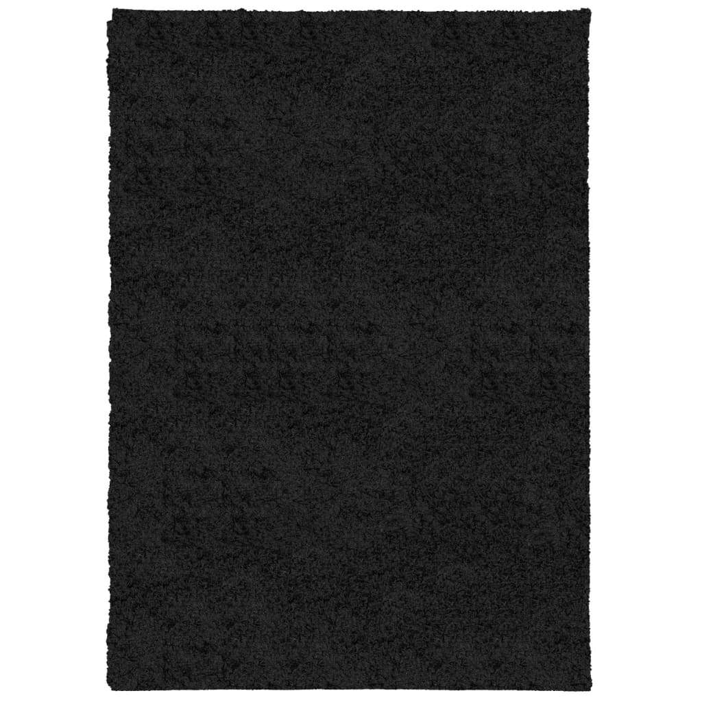 Covor pufos "PAMPLONA" cu fire înalte, negru modern, 120x170 cm - Lando