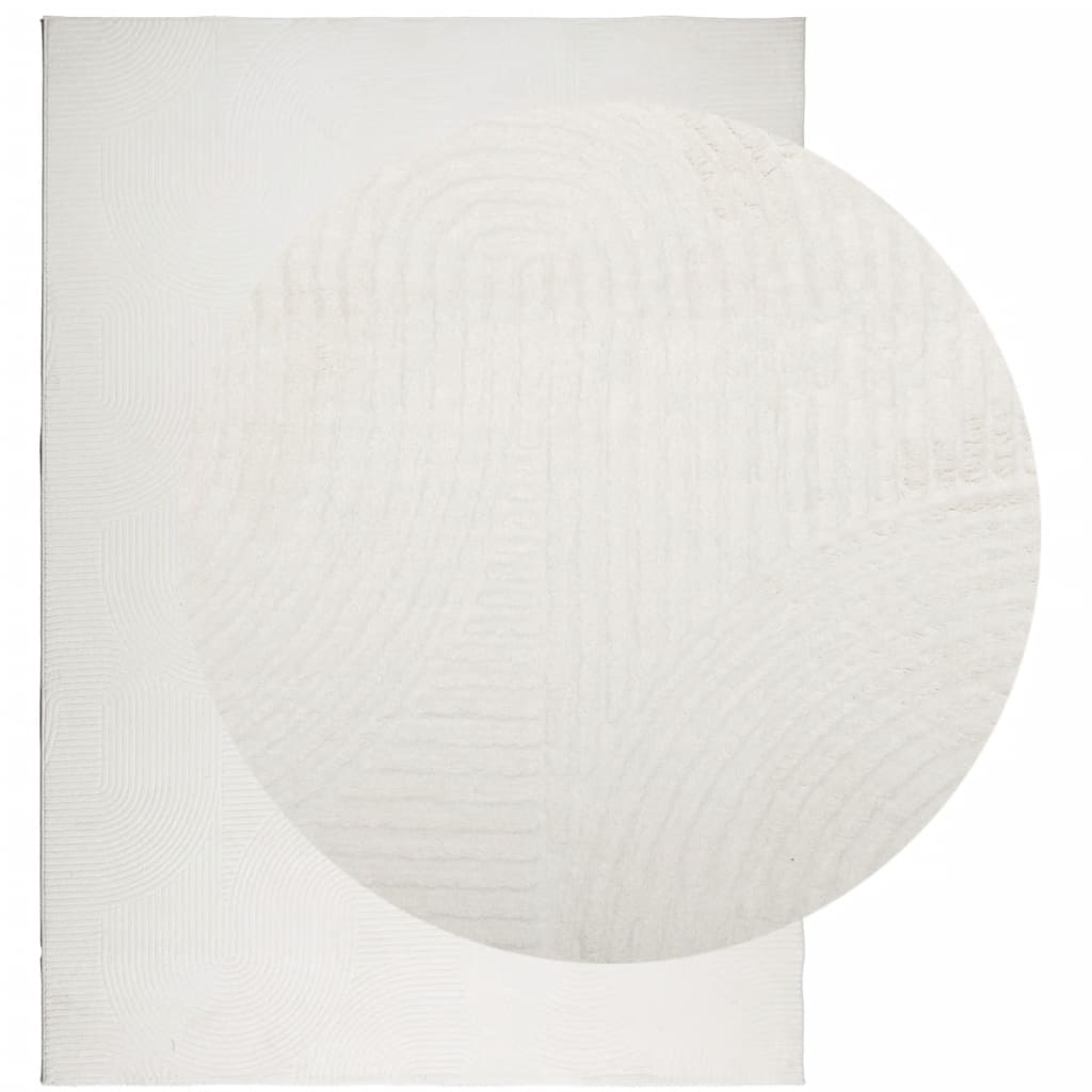 Covor "IZA" aspect scandinav, cu fire scurte, crem, 240x340 cm