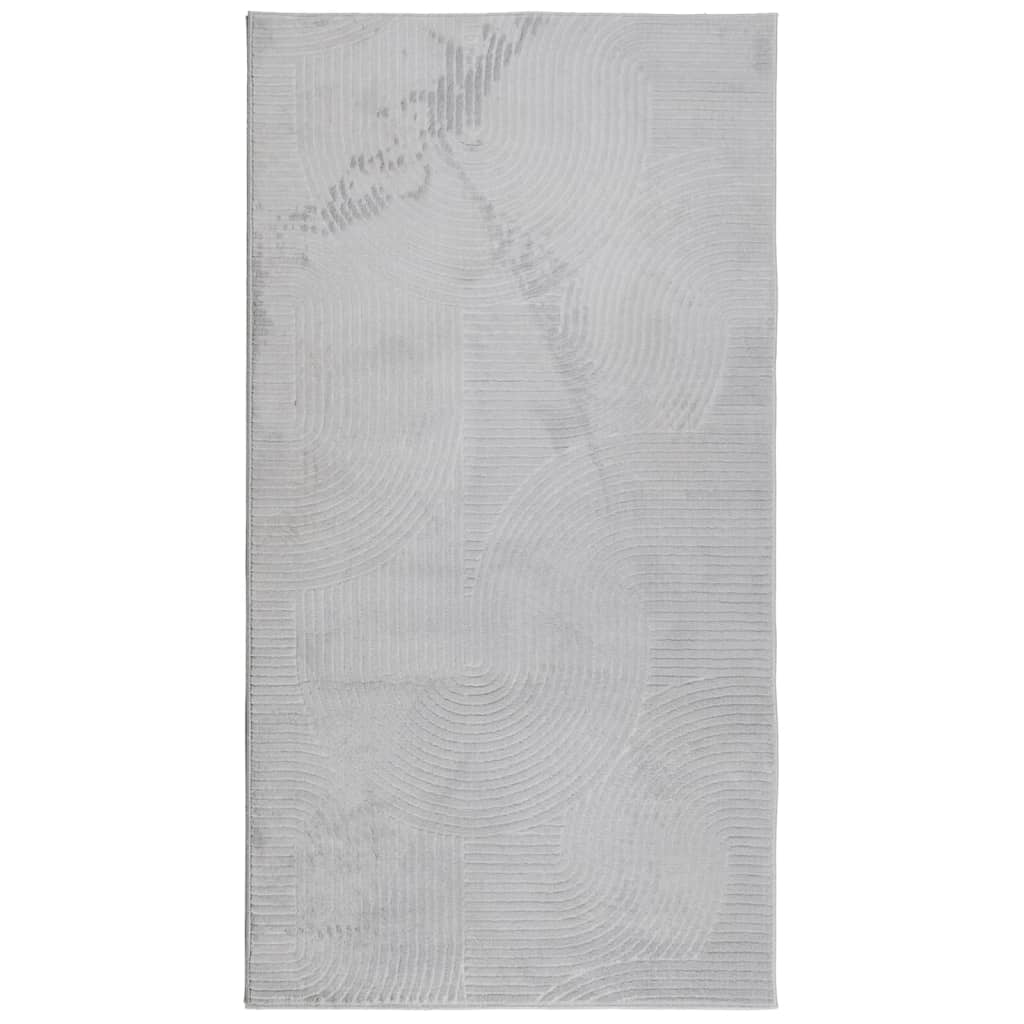Covor "IZA" aspect scandinav, cu fire scurte, gri, 80x150 cm - Lando