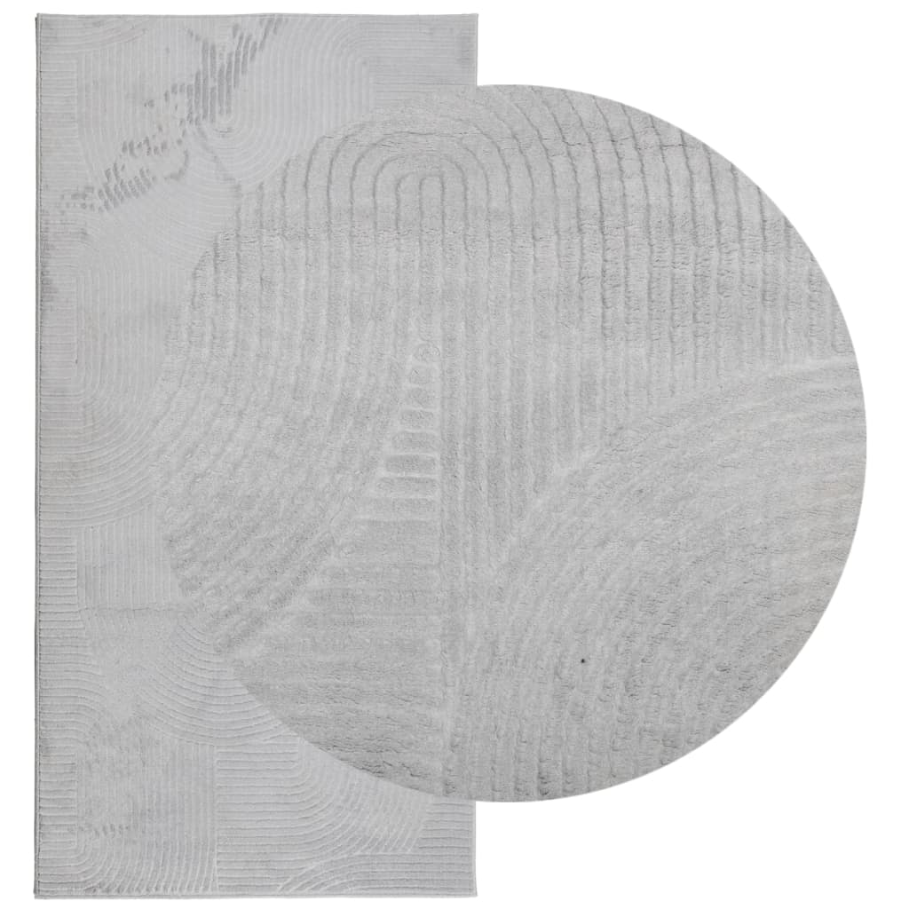 Covor "IZA" aspect scandinav, cu fire scurte, gri, 100x200 cm - Lando