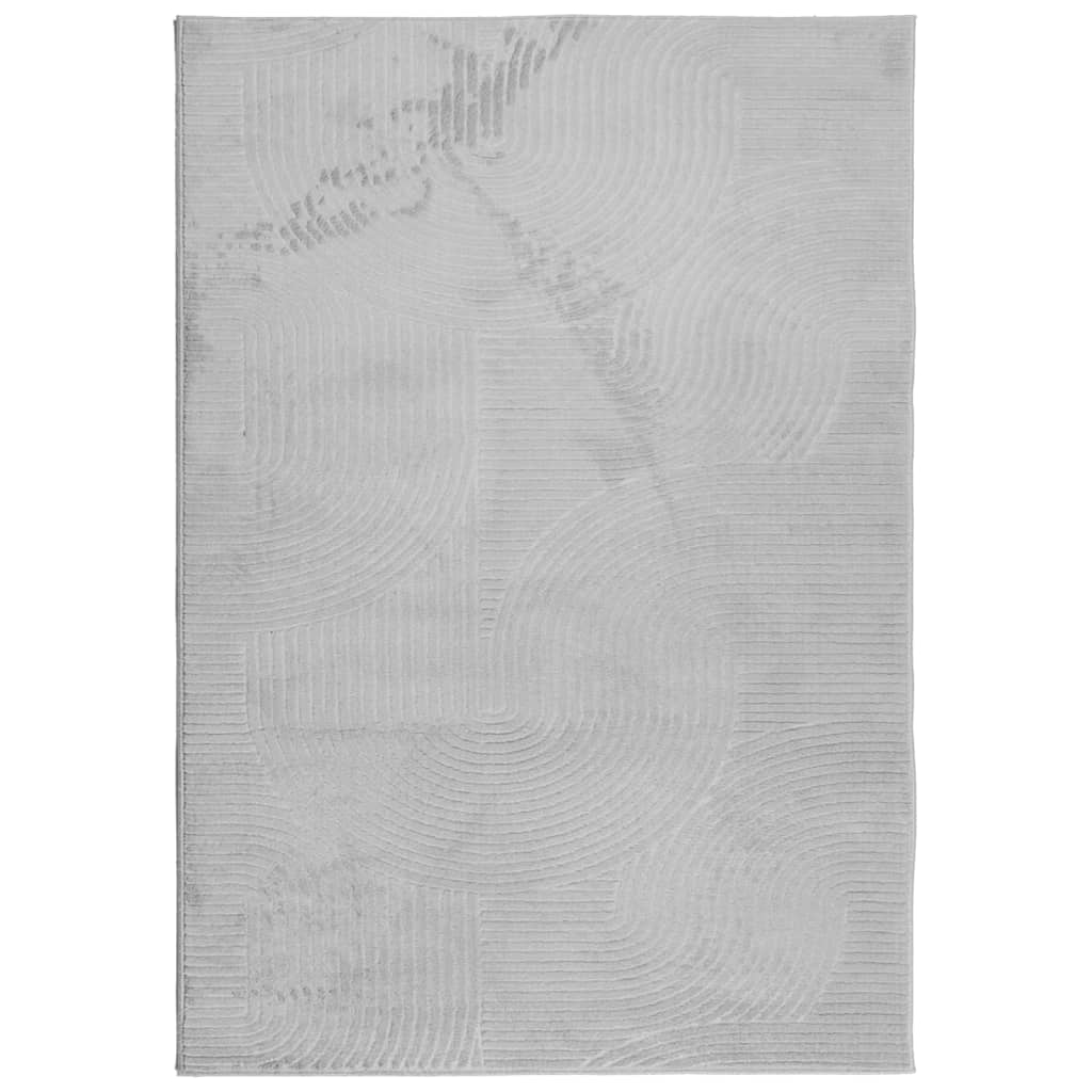 Covor "IZA" aspect scandinav, cu fire scurte, gri, 120x170 cm - Lando