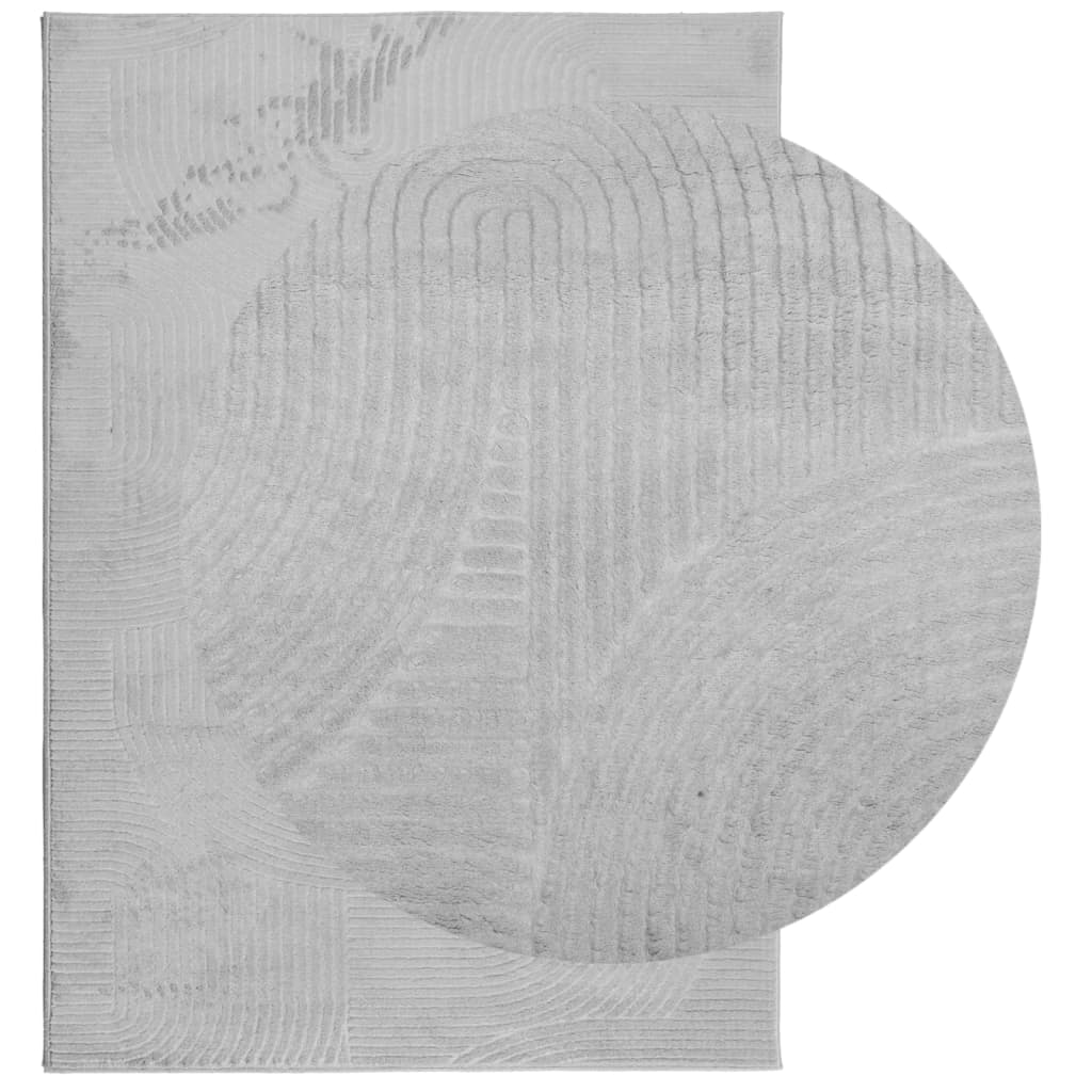 Covor "IZA" aspect scandinav, cu fire scurte, gri, 160x230 cm - Lando