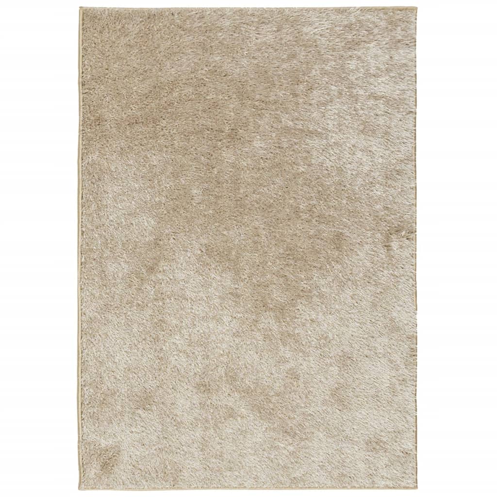 Covor ISTAN, cu fire înalte, aspect lucios, bej, 160x230 cm - Lando