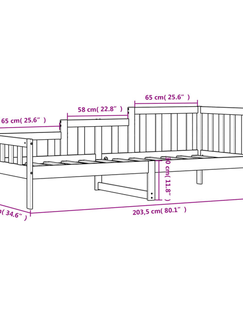 Încărcați imaginea în vizualizatorul Galerie, Pat de zi, alb, 80x200 cm, lemn masiv de pin - Lando
