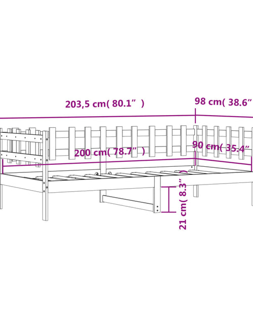 Încărcați imaginea în vizualizatorul Galerie, Pat de zi, alb, 90x200 cm, lemn masiv de pin - Lando
