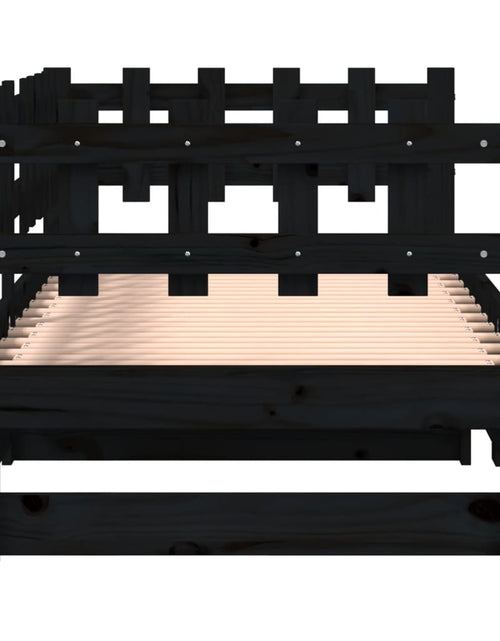 Încărcați imaginea în vizualizatorul Galerie, Pat de zi extensibil, negru, 2x(80x200) cm, lemn masiv de pin - Lando
