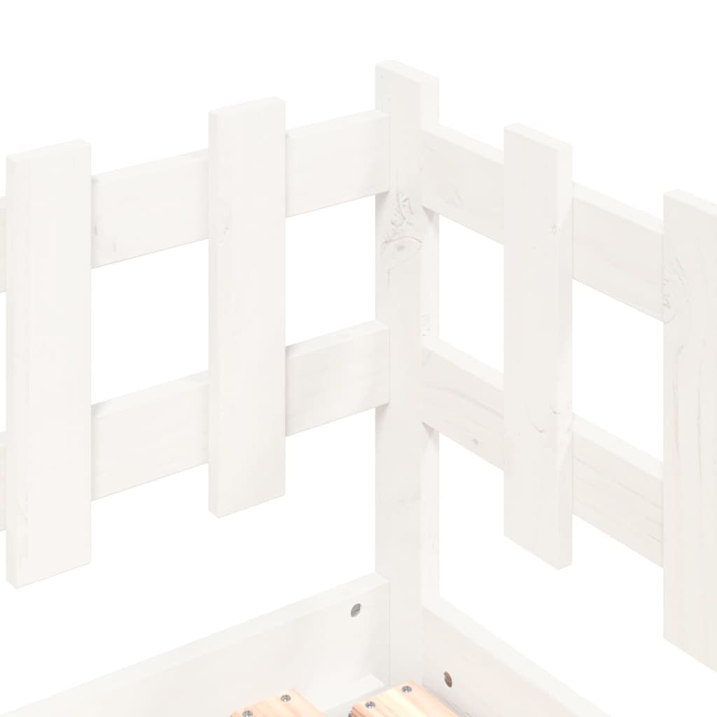 Pat de zi extensibil, alb, 2x(90x190) cm, lemn masiv de pin - Lando
