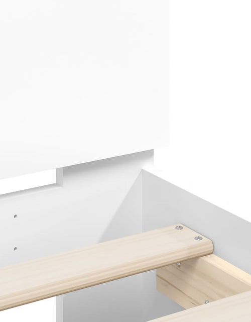 Încărcați imaginea în vizualizatorul Galerie, Cadru de pat cu tăblie, alb, 90x200 cm, lemn prelucrat - Lando

