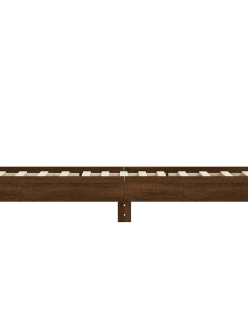 Încărcați imaginea în vizualizatorul Galerie, Cadru de pat cu tăblie, stejar maro, 90x200 cm, lemn prelucrat - Lando
