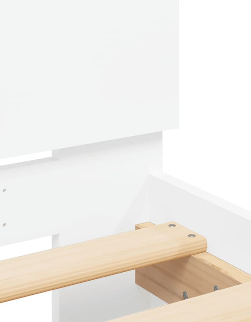 Încărcați imaginea în vizualizatorul Galerie, Cadru de pat cu tăblie, alb, 90x190 cm, lemn prelucrat - Lando
