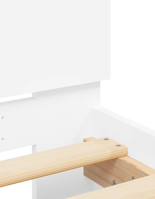 Загрузите изображение в средство просмотра галереи, Cadru de pat cu tăblie, alb, 75x190 cm, lemn prelucrat - Lando

