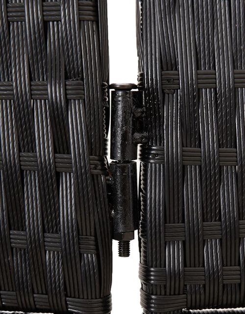 Încărcați imaginea în vizualizatorul Galerie, Separator de cameră cu 4 panouri, negru, poliratan - Lando
