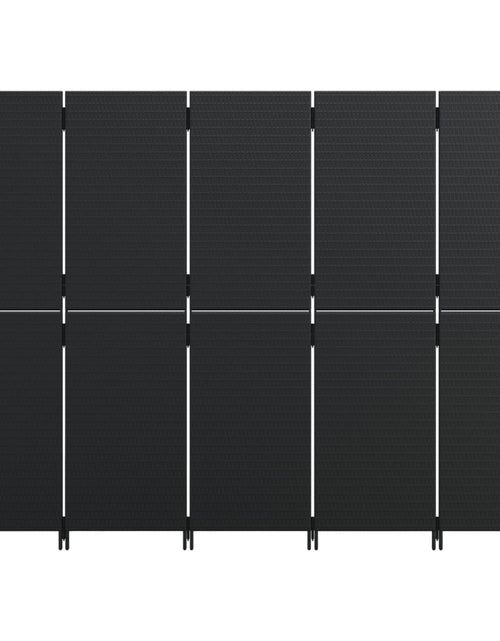 Încărcați imaginea în vizualizatorul Galerie, Separator de cameră cu 5 panouri, negru, poliratan - Lando
