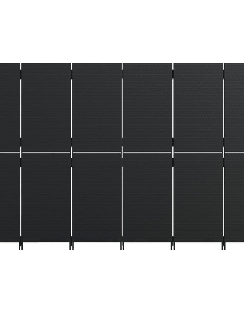Încărcați imaginea în vizualizatorul Galerie, Separator de cameră cu 6 panouri, negru, poliratan - Lando
