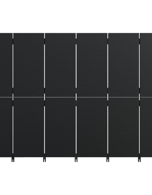 Încărcați imaginea în vizualizatorul Galerie, Separator de cameră cu 6 panouri, negru, poliratan - Lando
