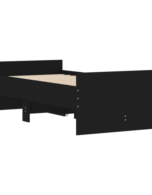 Încărcați imaginea în vizualizatorul Galerie, Cadru de pat cu sertare, negru, 100x200 cm - Lando
