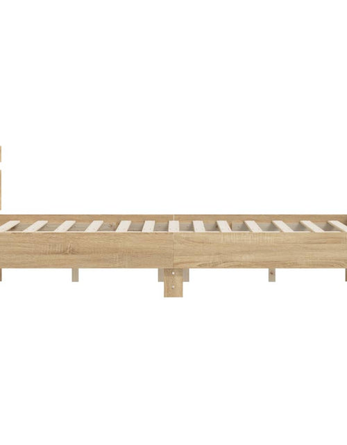 Загрузите изображение в средство просмотра галереи, Cadru de pat cu tăblie stejar sonoma 150x200 cm lemn prelucrat - Lando
