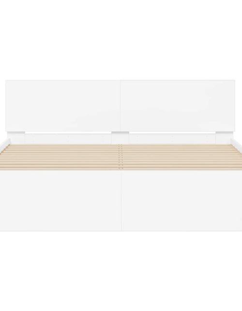 Загрузите изображение в средство просмотра галереи, Cadru de pat cu tăblie, alb, 140x190 cm - Lando
