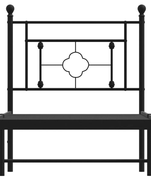 Încărcați imaginea în vizualizatorul Galerie, Cadru de pat metalic cu tăblie, negru, 80x200 cm - Lando
