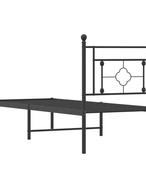 Загрузите изображение в средство просмотра галереи, Cadru de pat metalic cu tăblie, negru, 80x200 cm - Lando
