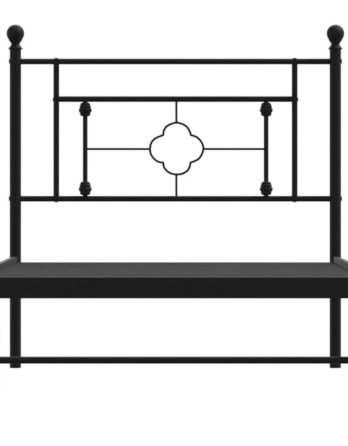 Загрузите изображение в средство просмотра галереи, Cadru de pat metalic cu tăblie, negru, 90x190 cm - Lando
